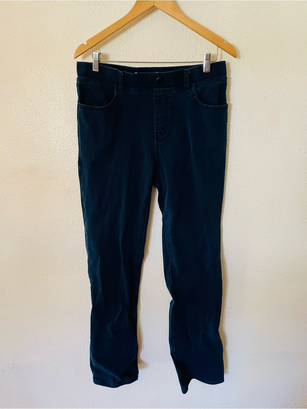 Betabrand Women's Stretch Straight Pull On Jeans Comfort Travel Size Large